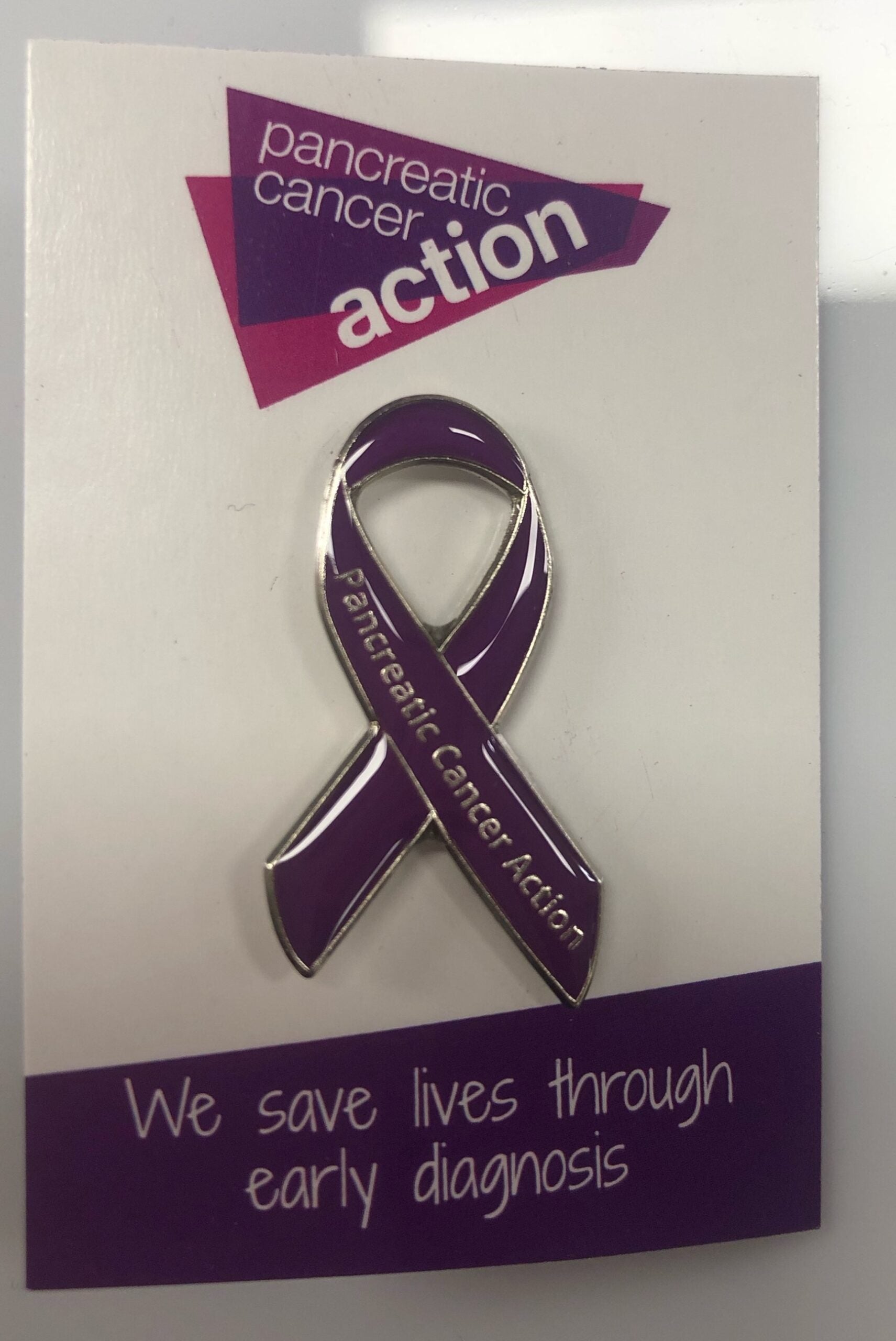 Enamel Ribbon Pin Badge – Pancreatic Cancer Action Shop